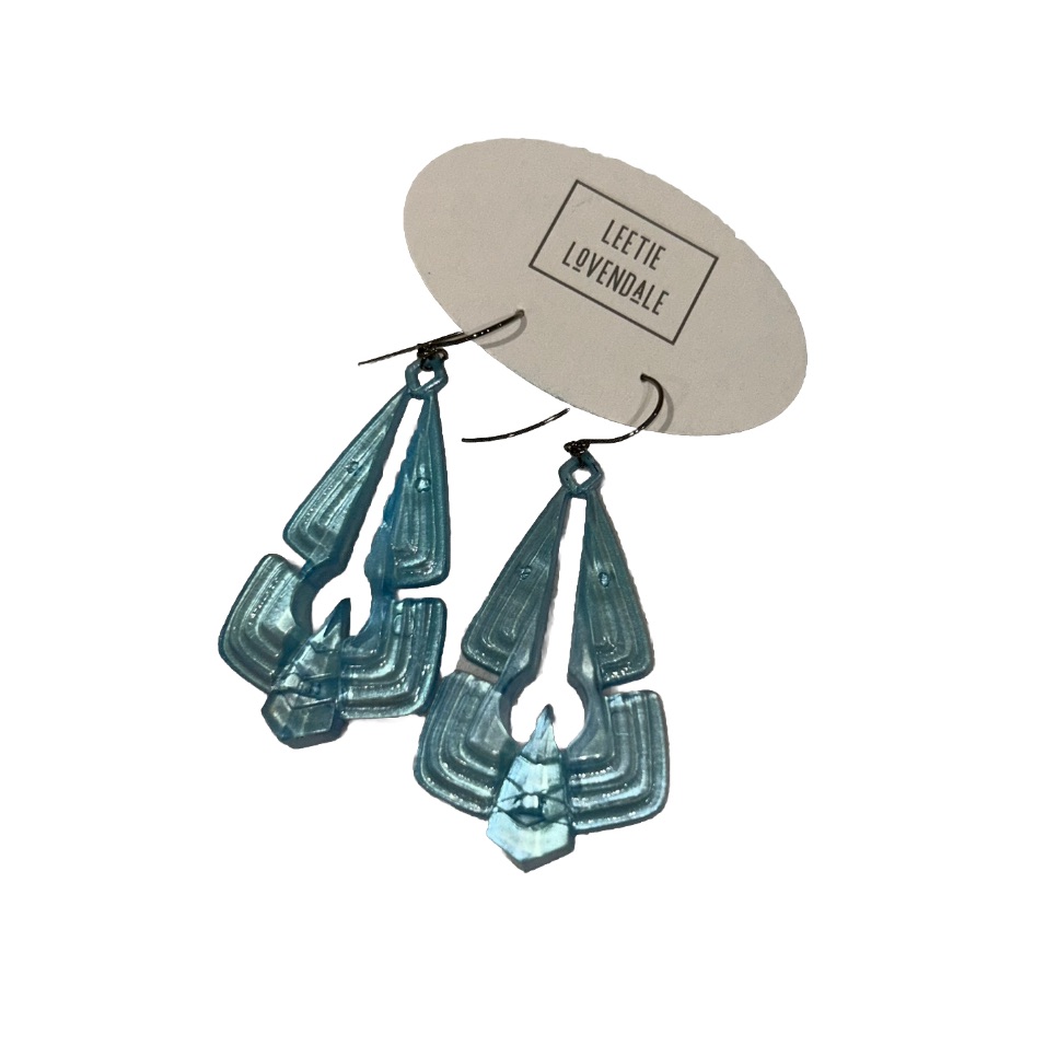 Leetie Lovendale Icy Blue Geometric Earrings